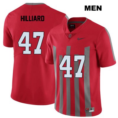 Men's NCAA Ohio State Buckeyes Justin Hilliard #47 College Stitched Elite Authentic Nike Red Football Jersey JI20W86QJ